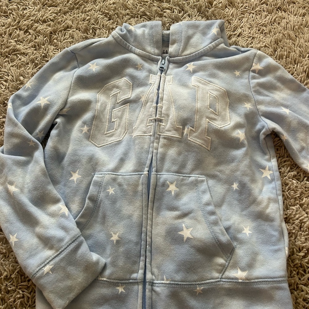 Gap blue and white star zip up hoodie #kidswear